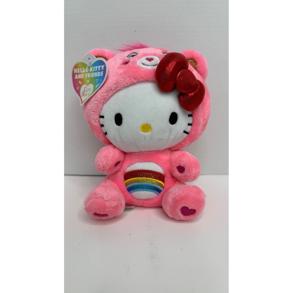 Hello Kitty x Care Bears Cheer Bear Pink Plush Sanrio Crossover 2023 62669-7